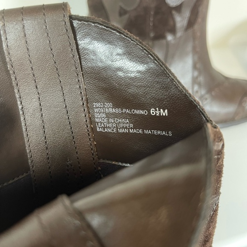 Bass Palomino Cowboy Boots Size 6.5‎ Color Brown - Picture 6 of 9